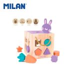 'RABBIT' cube with pieces to fit, wooden educational toy - Image 2