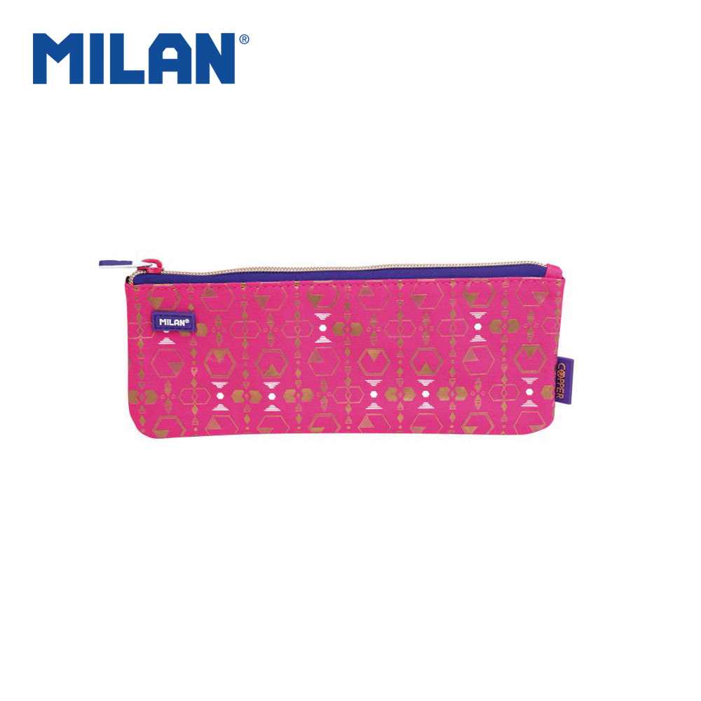 MLN081118CP3P Small Flat Pencil Case – Copper III, Pink - Image 1