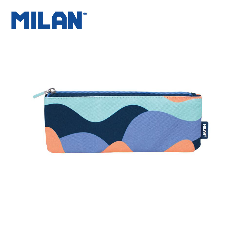 MLN081118FNB Small Flat Pencil Case – The Fun Series, Blue - Image 1