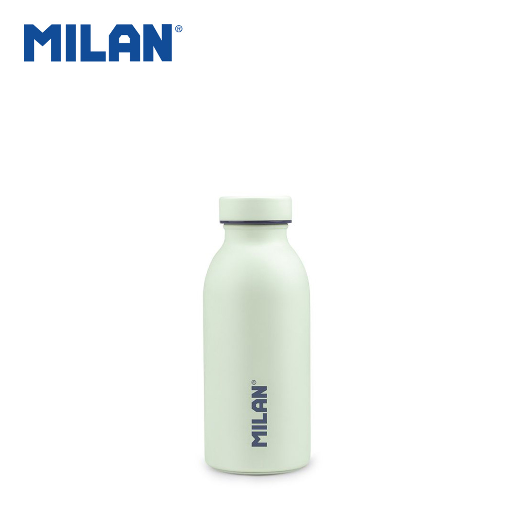 MLN643012GR Stainless Steel Isothermal Bottle 350ml – 430 Since 1918 Collection (White & Green) - Image 1