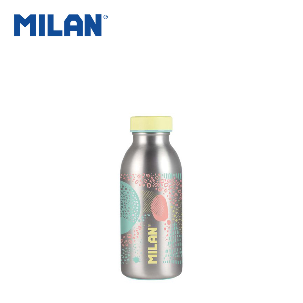 MLN643012SL Stainless Steel Isothermal Bottle 350ml – Silver Series, Yellow - Image 1